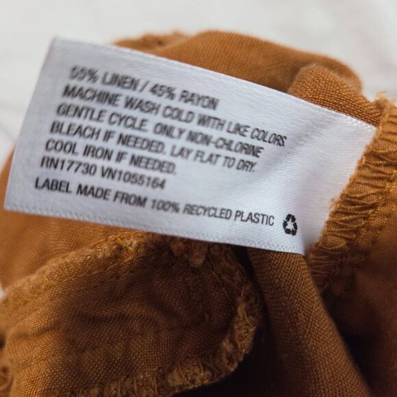 EUC A NEW DAY LINEN BLEND TAN SOFT PANTS SIZE M - Picture 11 of 16